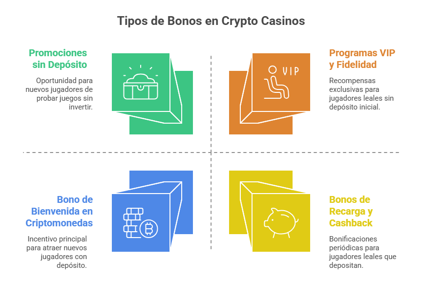 Tipos de Bonos en Crypto Casinos